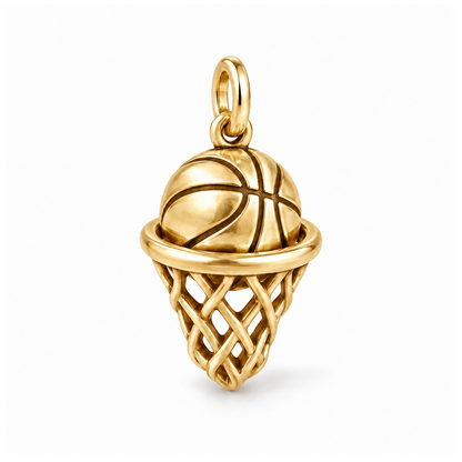 Nothing But Net Basketball Charm — Gold | charm-topics-remaining-444-2026-09-14 | topic-338