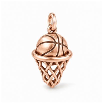 Nothing But Net Basketball Charm — Rose Gold | charm-topics-remaining-444-2026-09-14 | topic-338