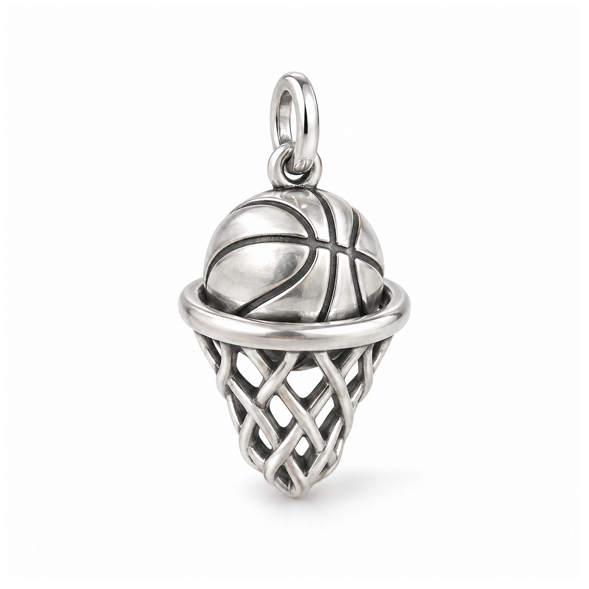 Nothing But Net Basketball Charm — Silver | charm-topics-remaining-444-2026-09-14 | topic-338