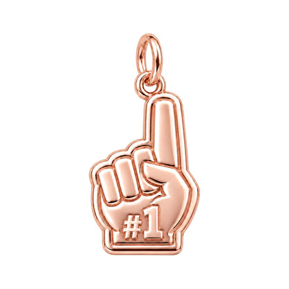 Number One Fan Charm Bracelet – Personalized Sports Gift – rose gold charm, front view