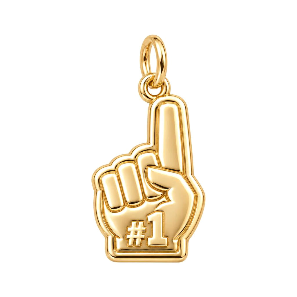 Number One Fan Charm Bracelet – Personalized Sports Gift – 18K gold charm, front view