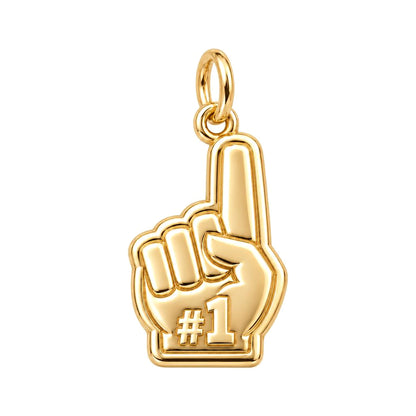 Number One Fan Charm Bracelet – Personalized Sports Gift – 18K gold charm, front view