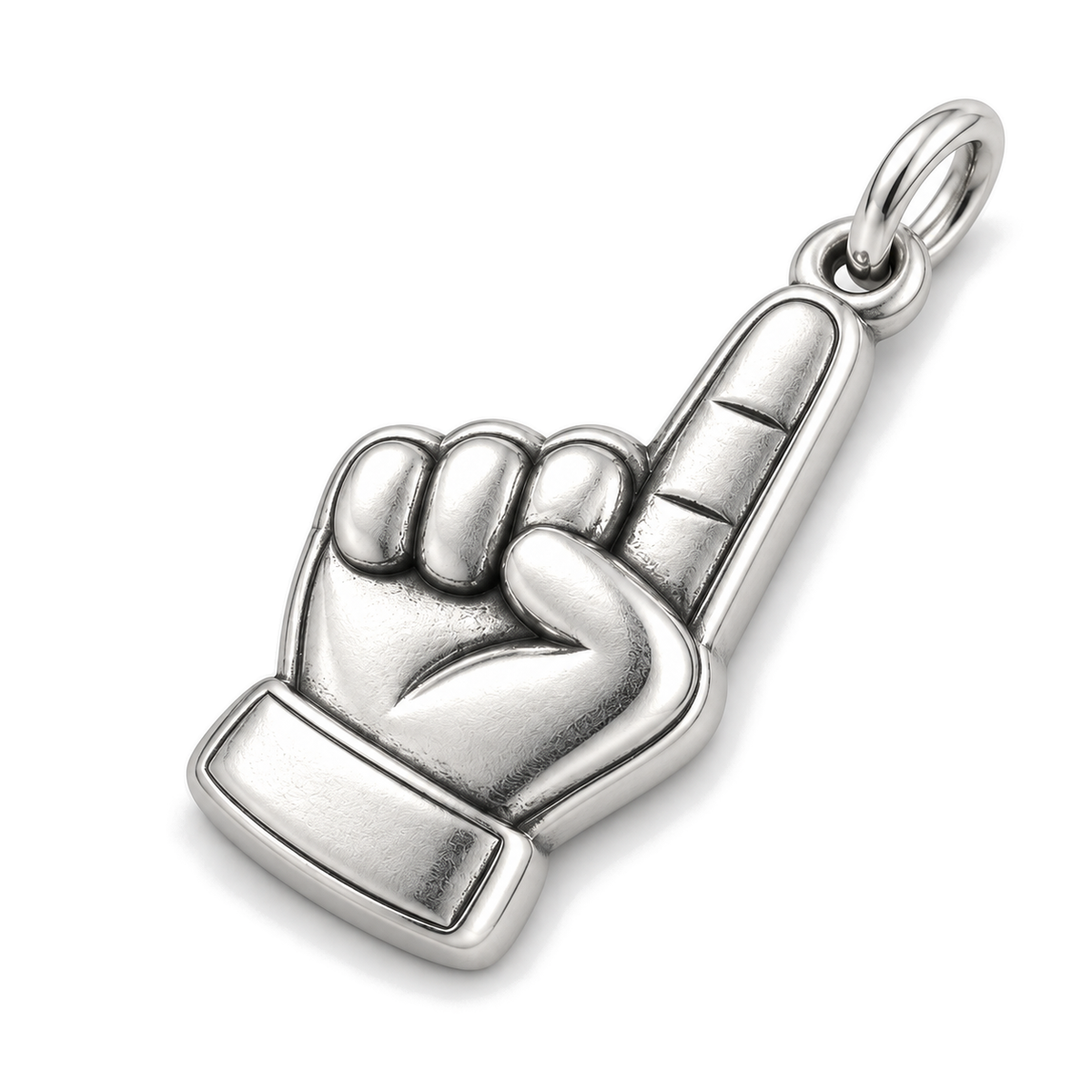 Number One Fan Charm — Silver Super Macro | charm-topics-remaining-444-2026-09-14 | topic-042