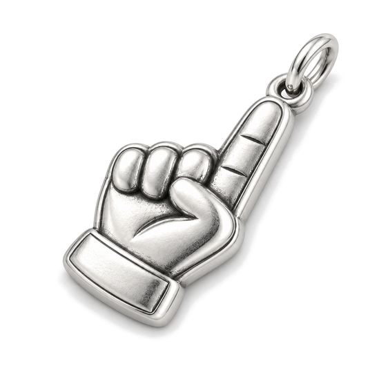 Number One Fan Charm — Silver Super Macro | charm-topics-remaining-444-2026-09-14 | topic-042