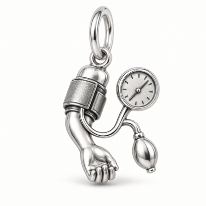 Nurse Blood Pressure Dangle Charm polished silver concept