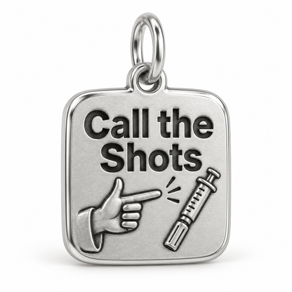 Call the Shots Engraved Charm polished silver concept