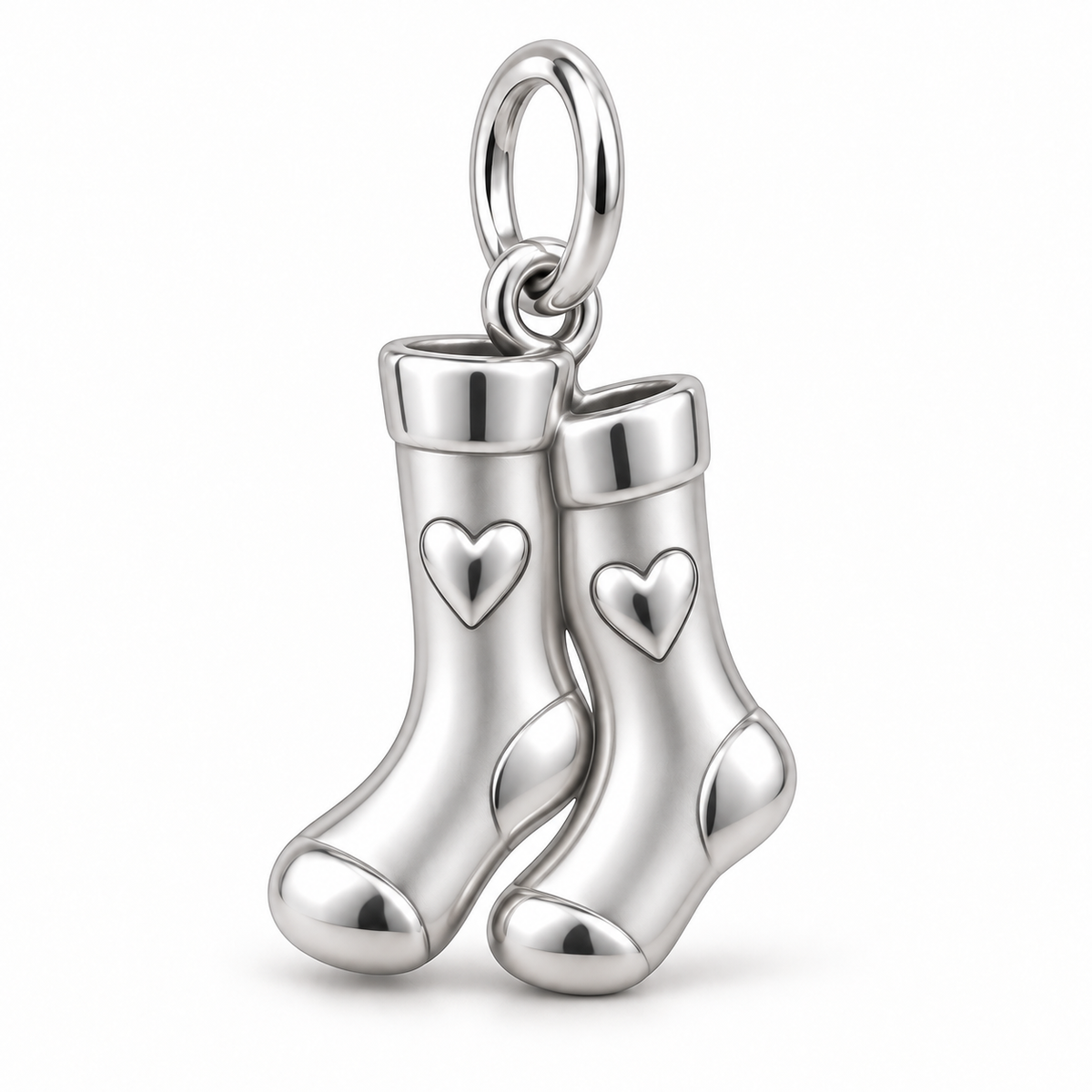 Nurse Compression Socks Dangle Charm polished silver concept