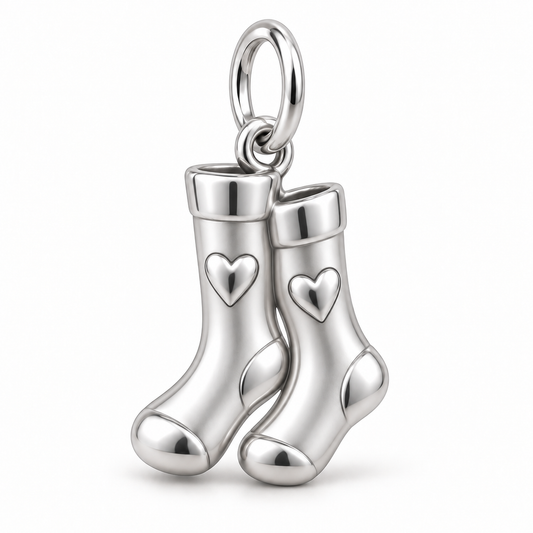 Nurse Compression Socks Dangle Charm polished silver concept