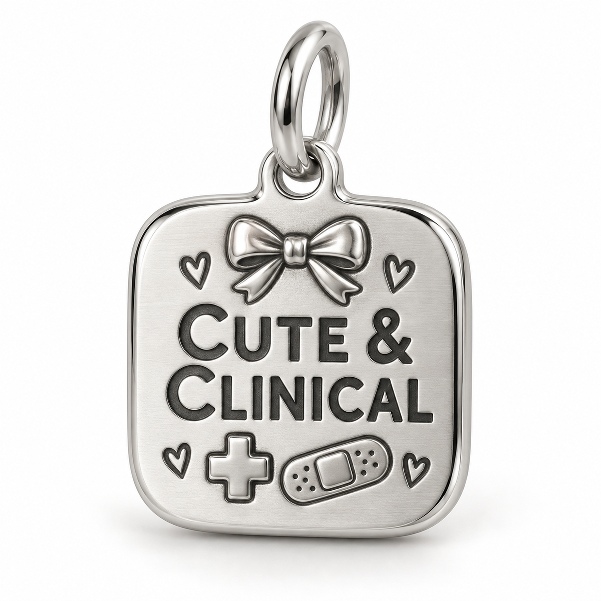 Cute & Clinical Engraved Charm polished silver concept