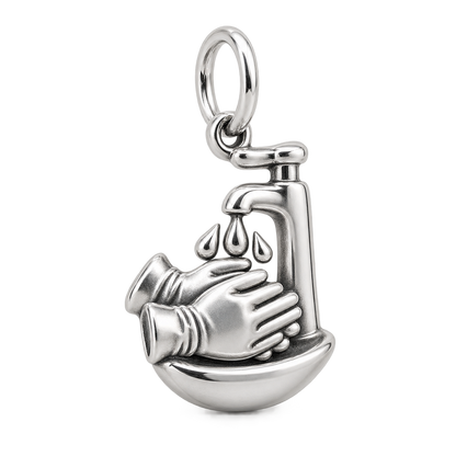 Nurse Hand Washing Dangle Charm polished silver concept