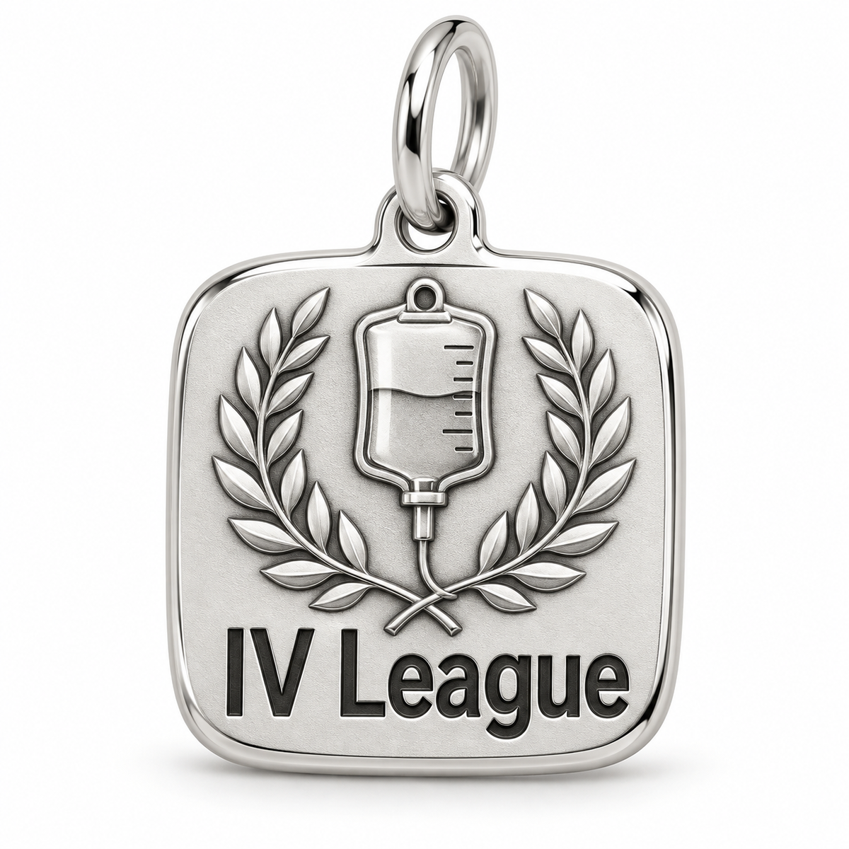 IV League Engraved Charm polished silver concept
