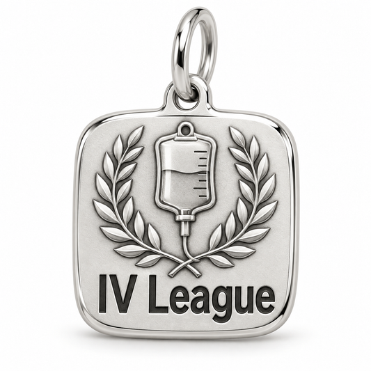 IV League Engraved Charm polished silver concept