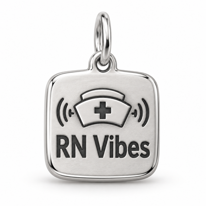 RN Vibes Engraved Charm polished silver concept