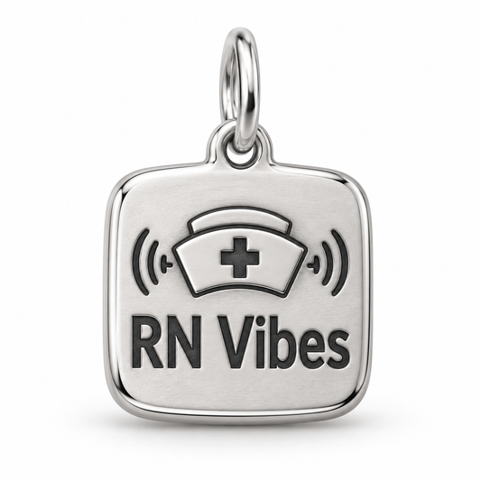 RN Vibes Engraved Charm polished silver concept