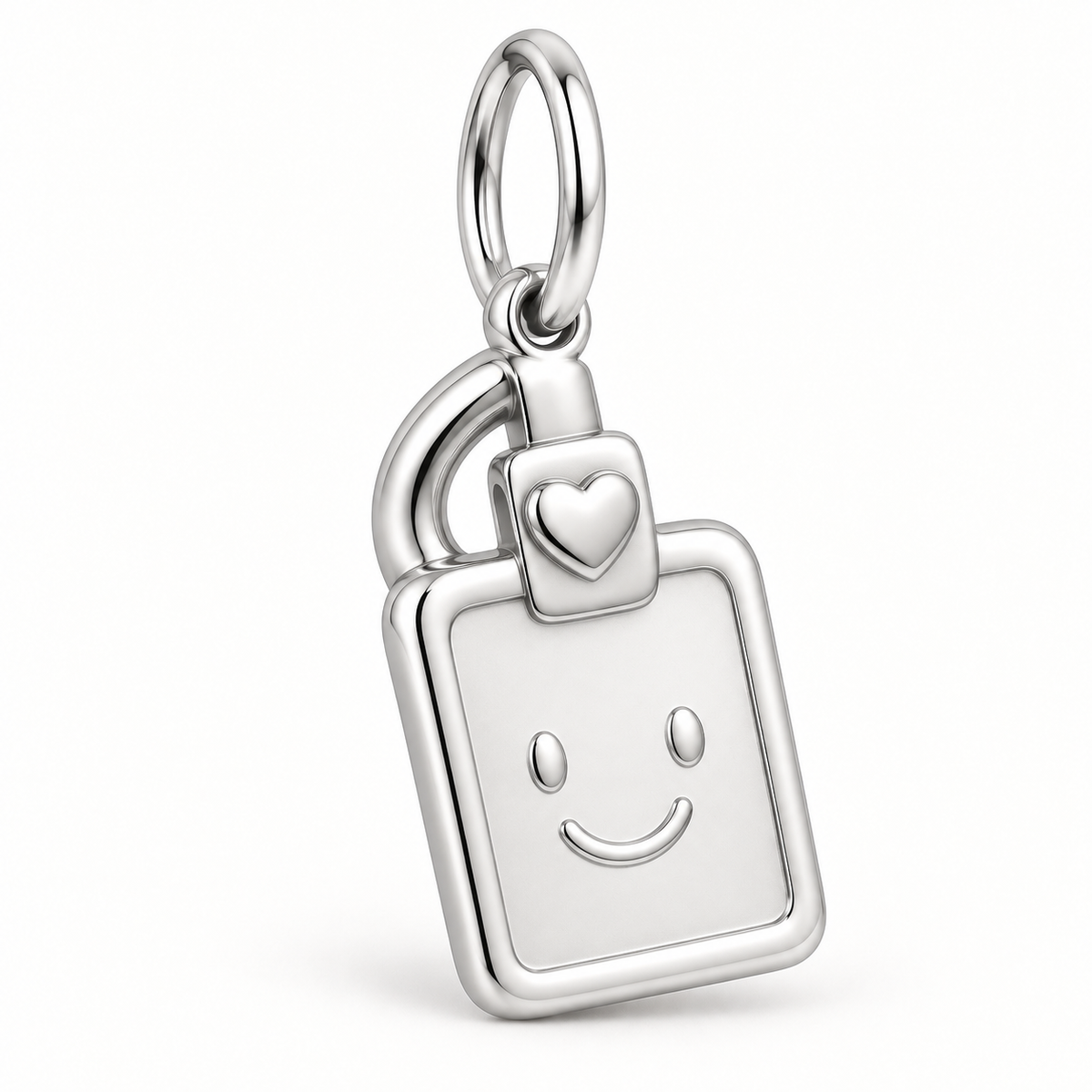 Nurse Smiling ID Badge Dangle Charm polished silver concept
