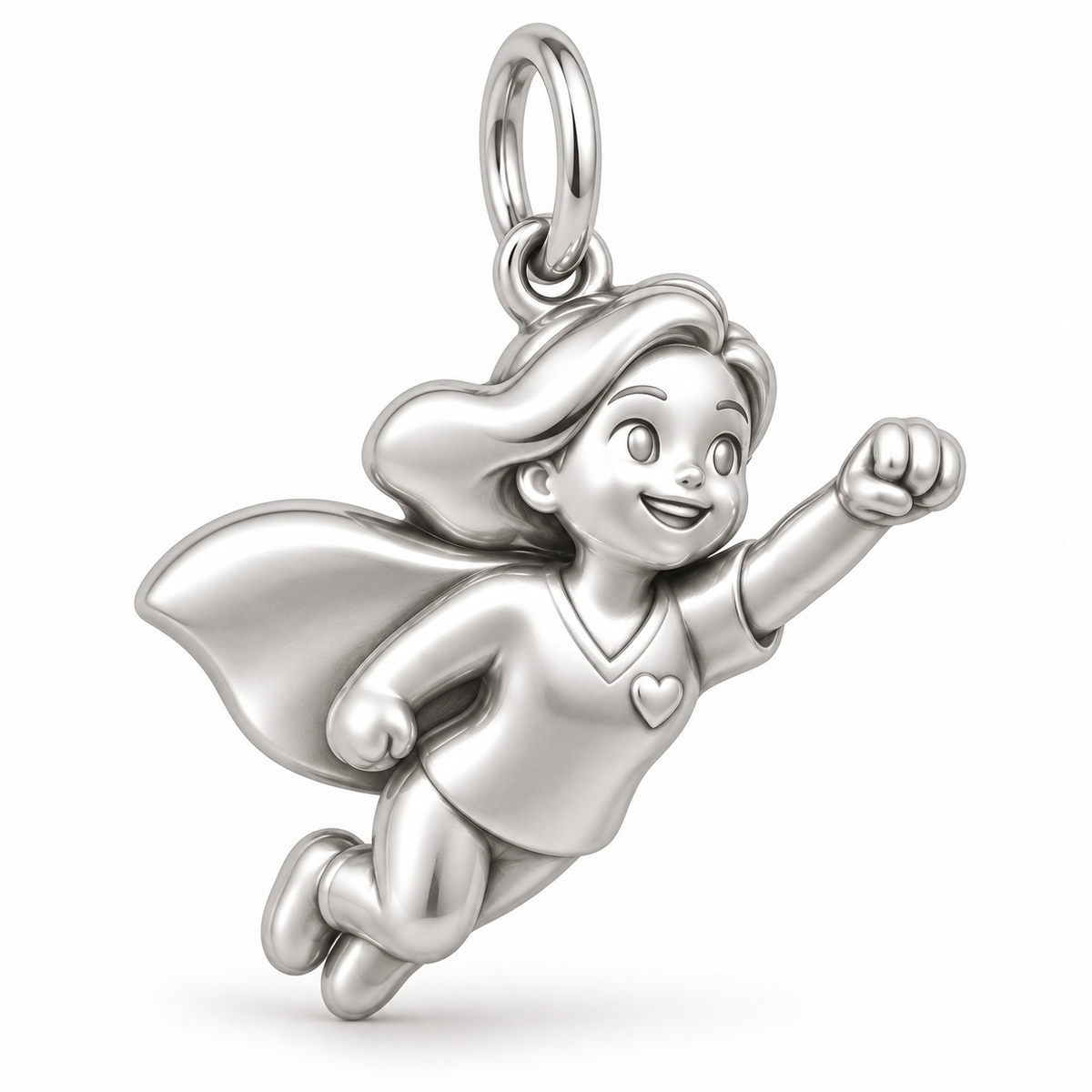 Nurse Super Hero Dangle Charm polished silver concept