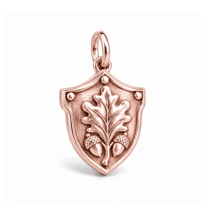 Oak Shield Charm — Rose Gold | charm-topics-remaining-444-2026-09-14 | topic-013