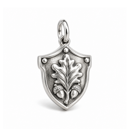 Oak Shield Charm — Silver | charm-topics-remaining-444-2026-09-14 | topic-013