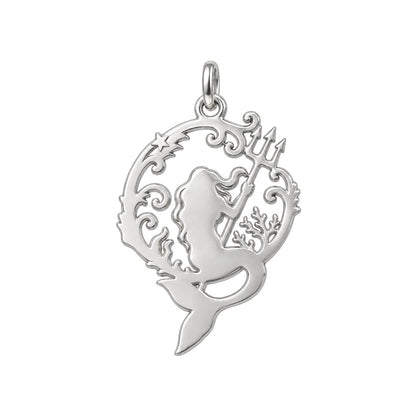 Ocean Guardian Mermaid Charm Bracelet – Personalized Daughter Gift – back of the charm, engraving area