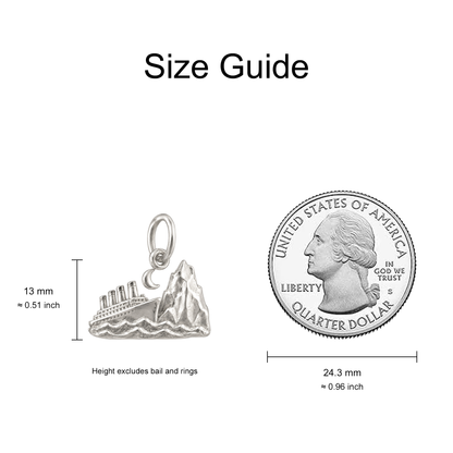 Ocean Liner and Iceberg Charm — Size Guide — 13 mm body excluding bail and rings — 50-works-silver-20260916-64