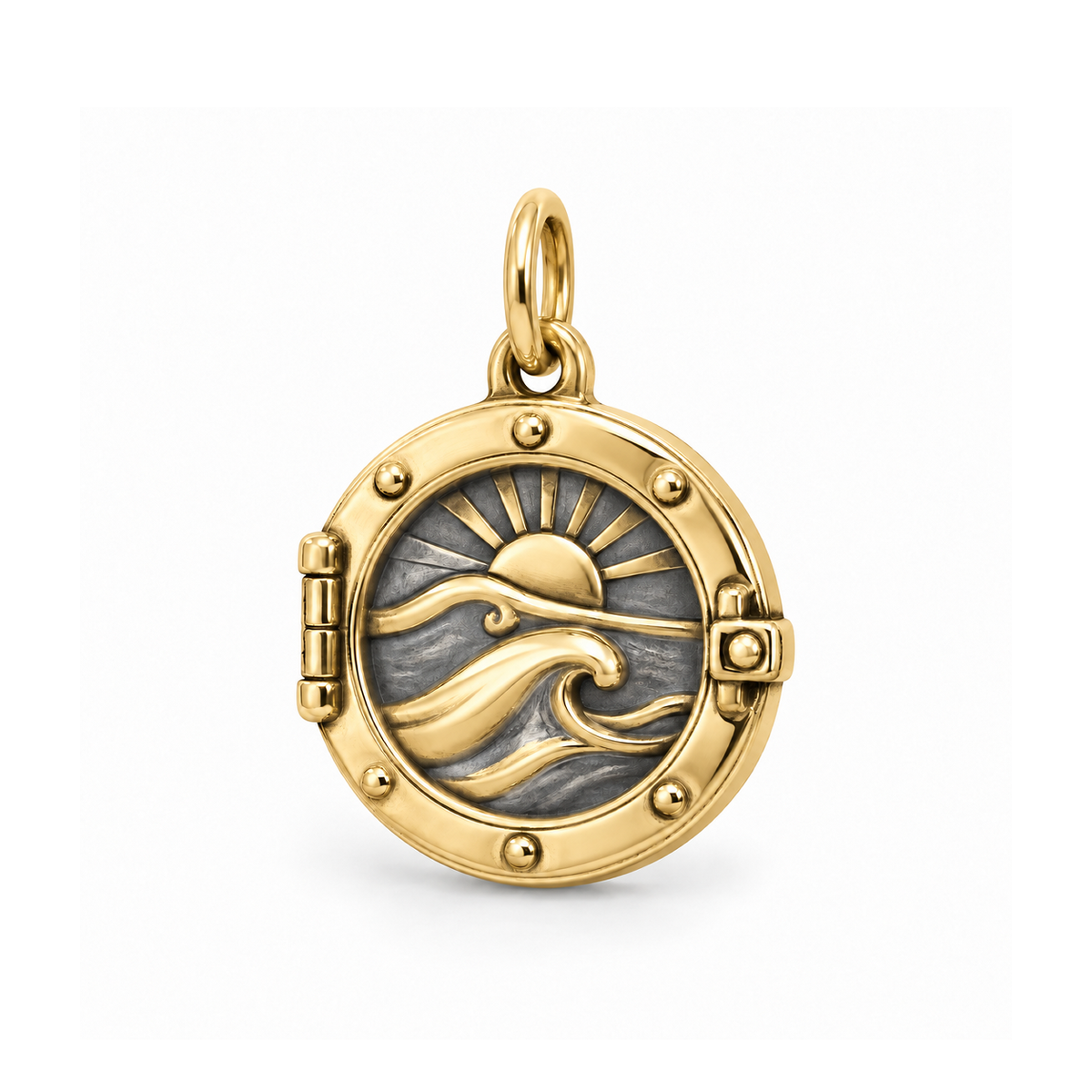 Ocean View Porthole Charm — Gold | charm-topics-remaining-444-2026-09-14 | topic-323