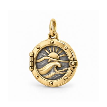 Ocean View Porthole Charm — Gold | charm-topics-remaining-444-2026-09-14 | topic-323