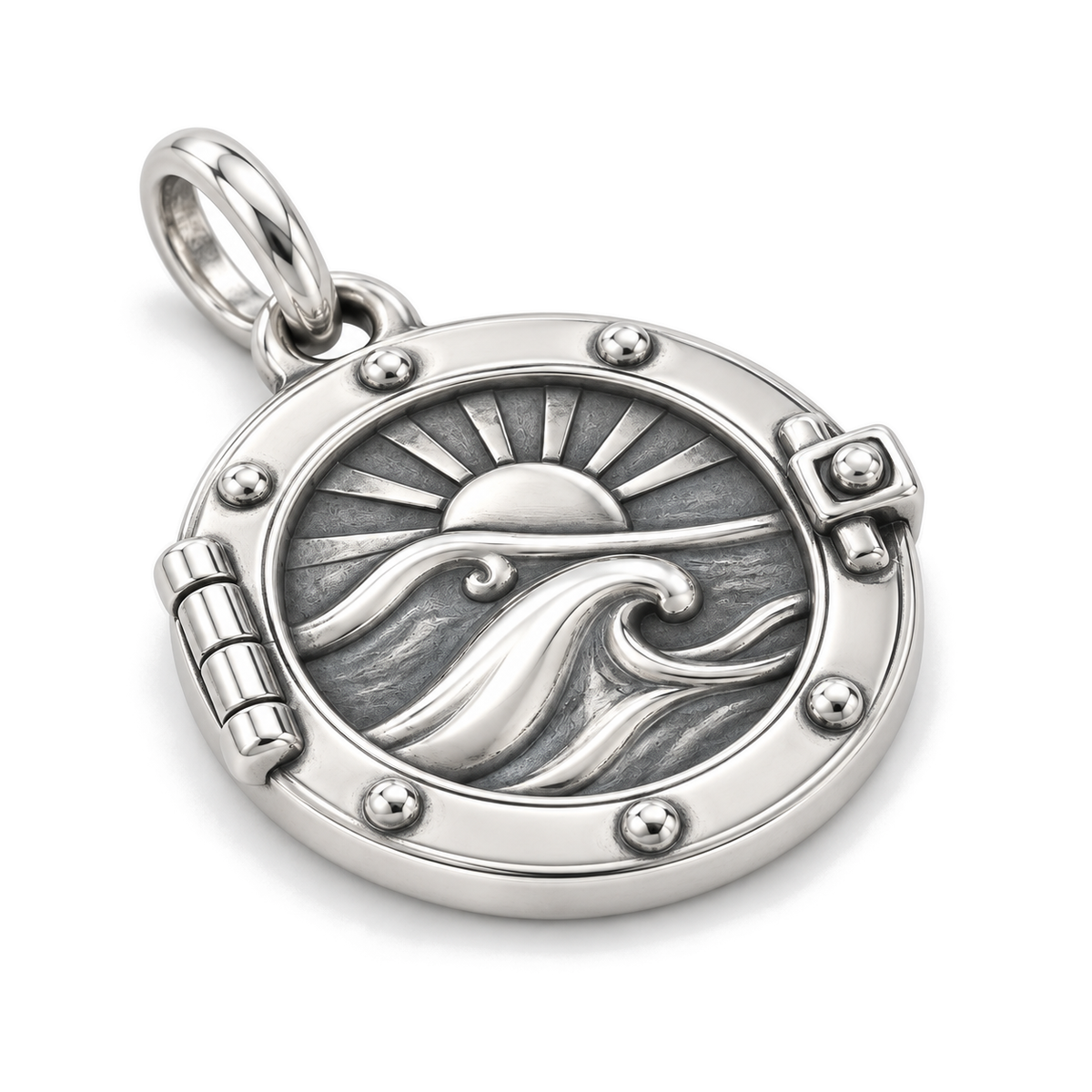 Ocean View Porthole Charm — Silver Super Macro | charm-topics-remaining-444-2026-09-14 | topic-323