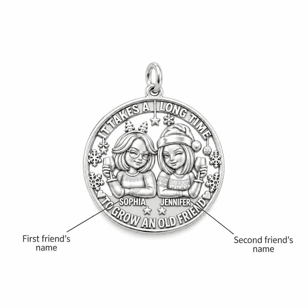 Old Friend Winter Toast Charm Bracelet – Personalized Bestie Gift – personalization guide