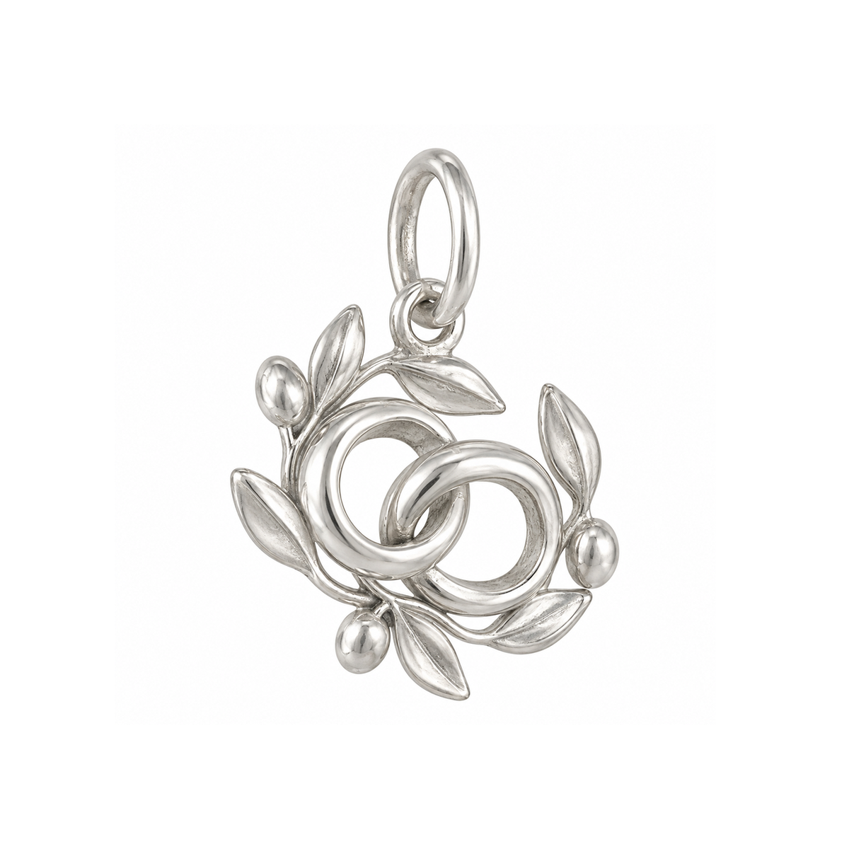 Olive Branch and Wedding Rings Charm — Silver — 50-works-silver-20260916-171