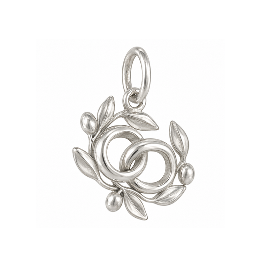 Olive Branch and Wedding Rings Charm — Silver — 50-works-silver-20260916-171