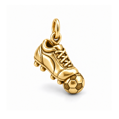 On the Ball Soccer Charm — Gold | charm-topics-remaining-444-2026-09-14 | topic-339