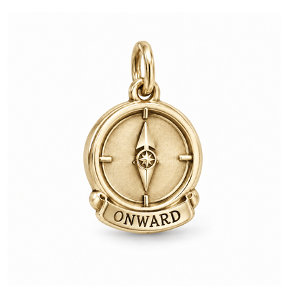 Onward Compass Charm — Gold | charm-topics-remaining-444-2026-09-14 | topic-298