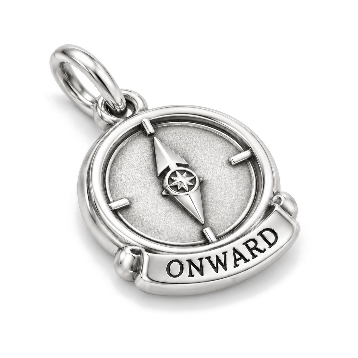 Onward Compass Charm — Silver Super Macro | charm-topics-remaining-444-2026-09-14 | topic-298