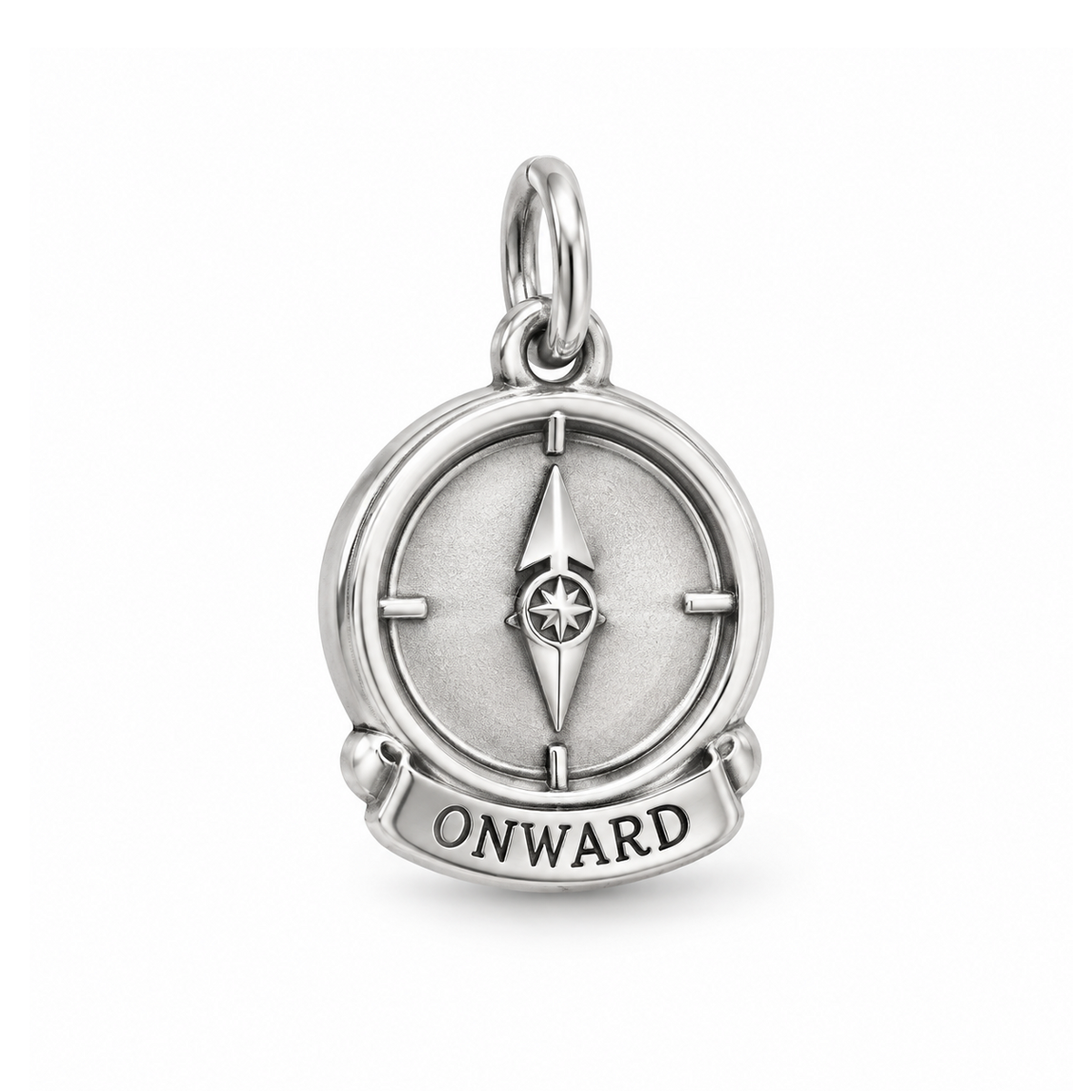 Onward Compass Charm — Silver | charm-topics-remaining-444-2026-09-14 | topic-298