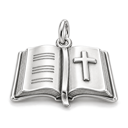 Open Bible Charm — Silver Super Macro | charm-topics-remaining-444-2026-09-14 | topic-208