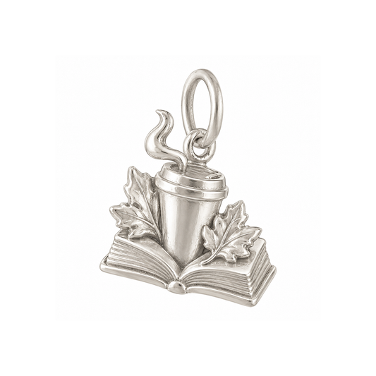 Open Book and Large Coffee Cup Charm — Silver — 50-works-silver-20260916-6