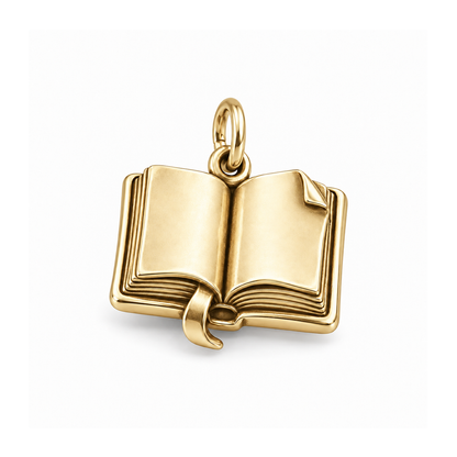 Open Book Charm — Gold | charm-topics-remaining-444-2026-09-14 | topic-103