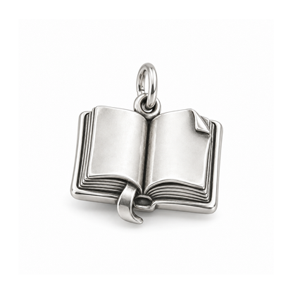 Open Book Charm — Silver | charm-topics-remaining-444-2026-09-14 | topic-103
