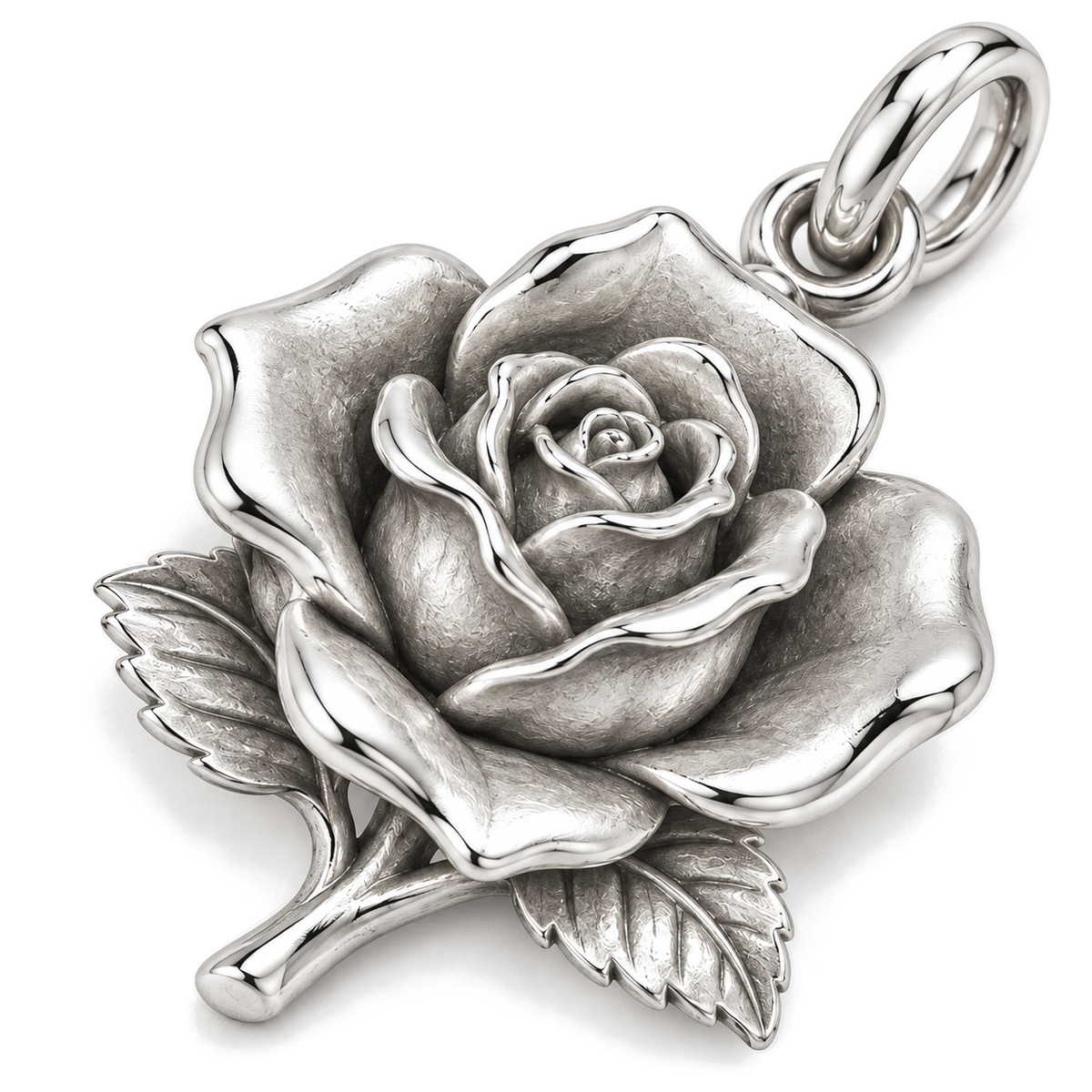 Opening Rose Charm — Silver Super Macro | charm-topics-remaining-444-2026-09-14 | topic-172