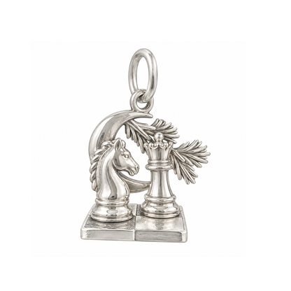 Opposing Chess Pieces Charm — Silver — 50-works-silver-20260916-133