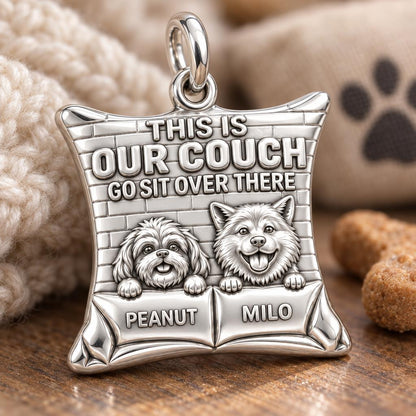 Our Couch Dog Life Charm Bracelet – Personalized Dog Mom Gift – macro detail of the charm