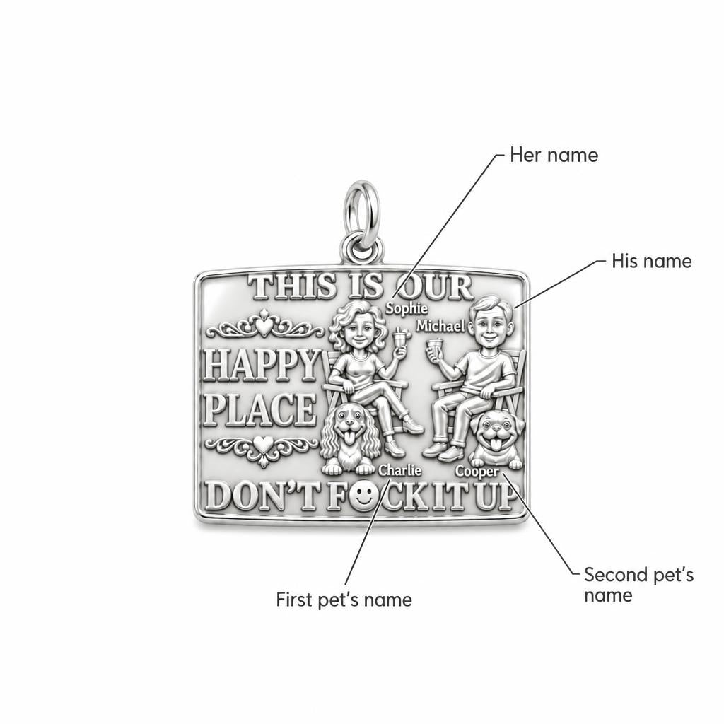 Our Happy Place Charm Bracelet – Personalized Couple Gift – personalization guide