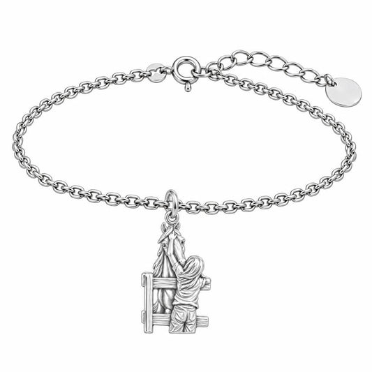 Over the Fence Bond Charm Bracelet Set – silver, front view