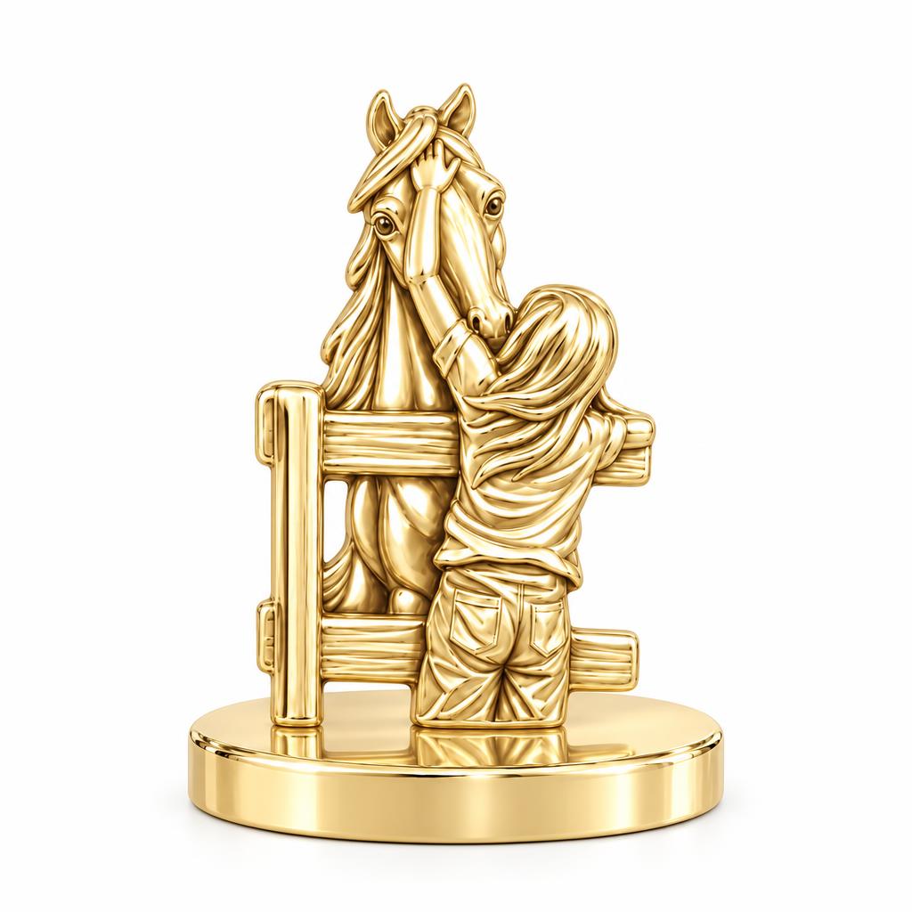 Over the Fence Bond Keepsake Plaque – 18K gold, front view