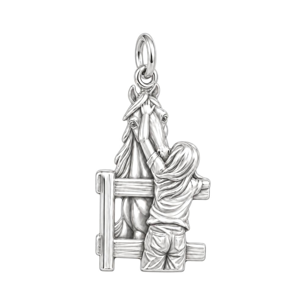 Over the Fence Horse Hug Charm and Polyester Cord Bracelet Set