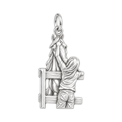 Over the Fence Horse Hug Charm and Polyester Cord Bracelet Set