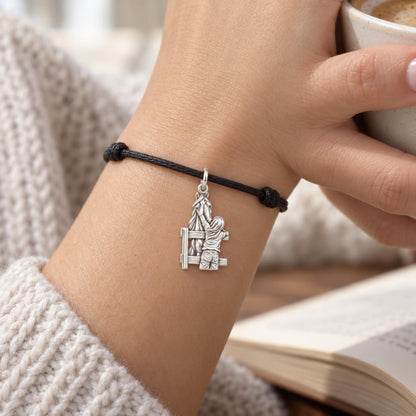 Over the Fence Horse Hug Charm and Polyester Cord Bracelet Set