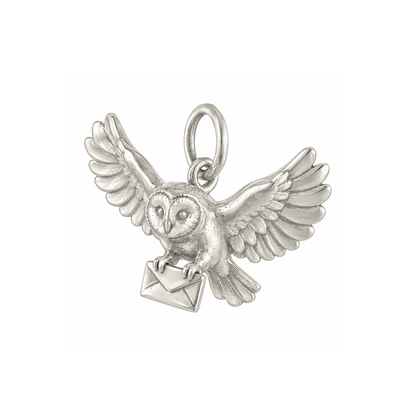 Owl Carrying a Letter Charm — Silver — 50-works-silver-20260916-66
