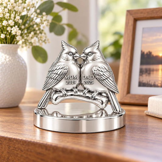 Pair of Cardinals on a Branch Keepsake Plaque – worn / in use
