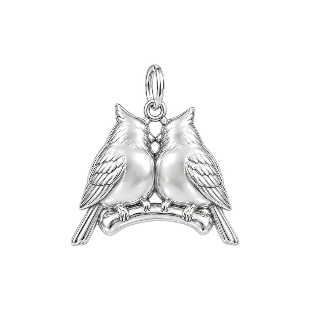 Pair of Cardinals on a Branch Keepsake Plaque – back of the charm, engraving area